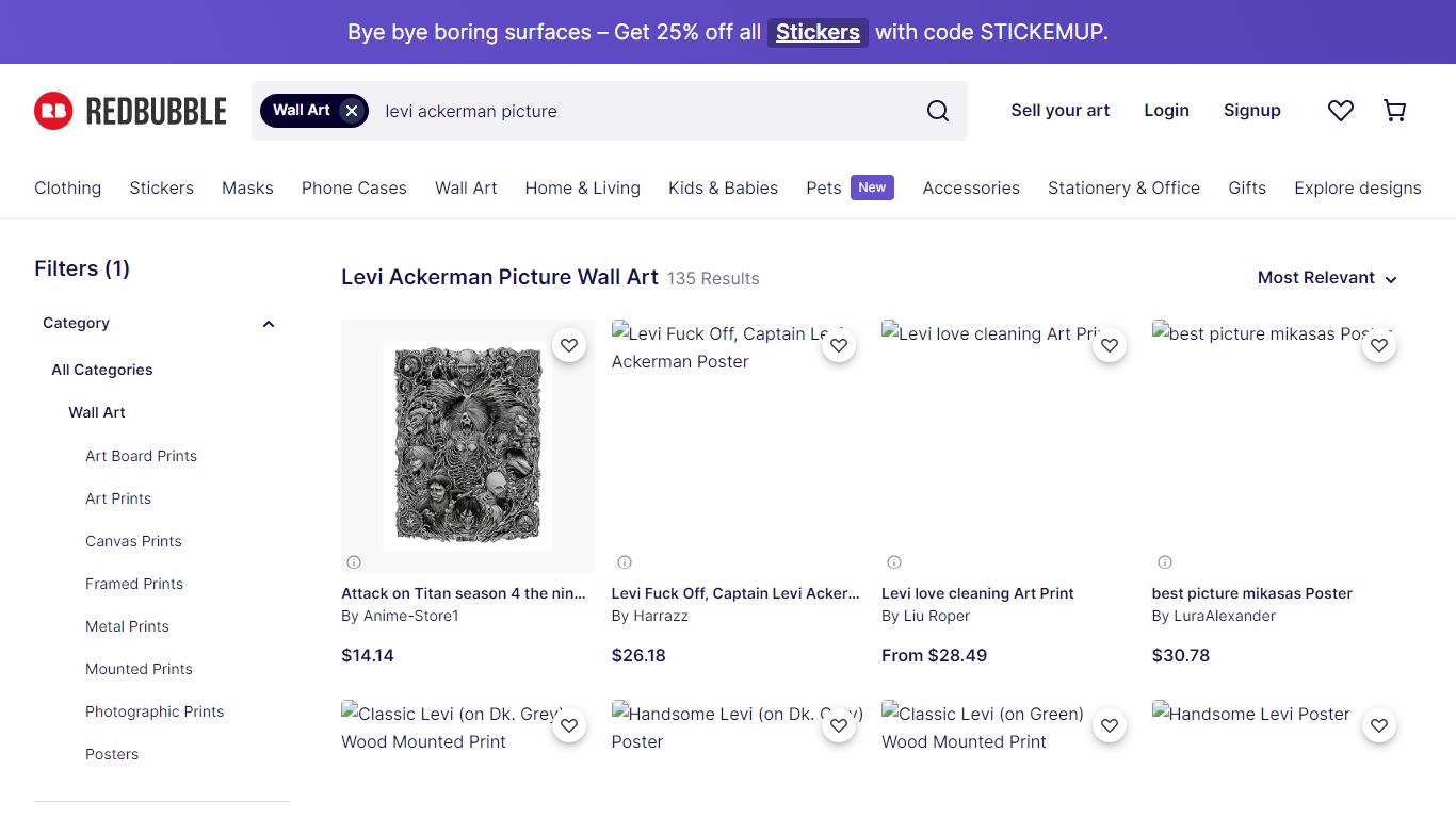 Levi Ackerman Picture Wall Art | Redbubble